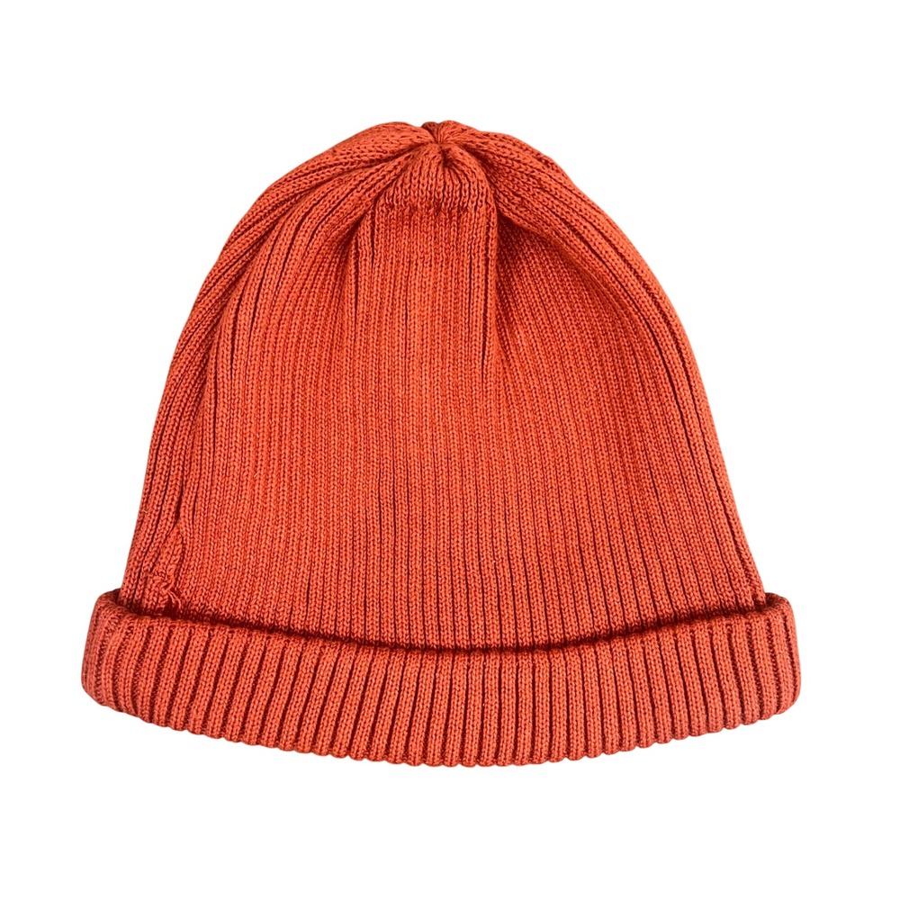 Rototo Rust Orange 100% Cotton Ribbed Knit Beanie Made in Japan Unisex